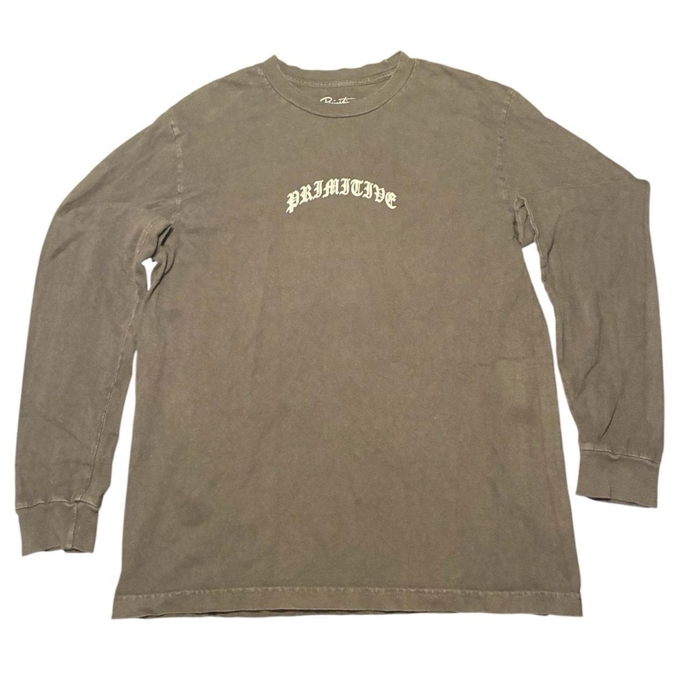 Primitive Skateboarding Doberman Dog Rose Graphic Long Sleeve Shirt Black M